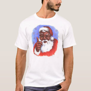 Amerikaanse zwarte kerstman t-shirt
