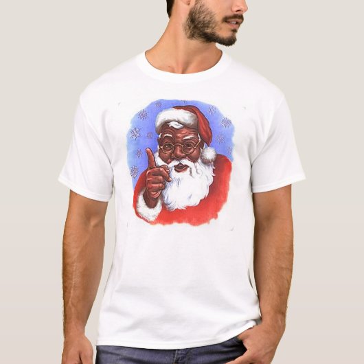 Amerikaanse zwarte kerstman t-shirt (Voorkant)