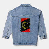 Amerikaanse zwarte vlag Amerikaanse Afrikaanse Her Denim Jacket (Achterkant)