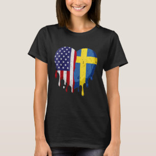 Amerikaanse Zweedse erfgoedmaand Zweden Vlag hart T-shirt