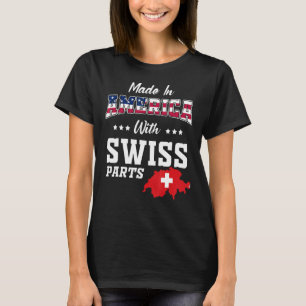 Amerikaanse Zwitserse Delen Zwitserland Kaart Vere T-shirt
