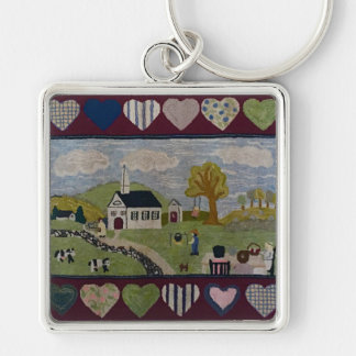 Amerikana Country Hooked Rug Sleutelhanger