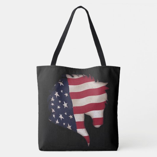Amerikana Flag Horse Head Silhouette Tote Bag (Achterkant)