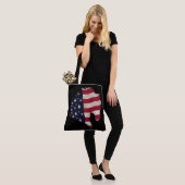 Amerikana Flag Horse Head Silhouette Tote Bag (Op model)