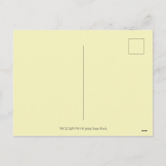 AMERIKANA FOLK ART PATRIOTISCH MAN IN MOE FEESTDAGENKAART (Achterkant)