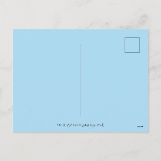 AMERIKANA FOLK ART PATRIOTISCH MAN IN MOE FEESTDAGENKAART (Achterkant)