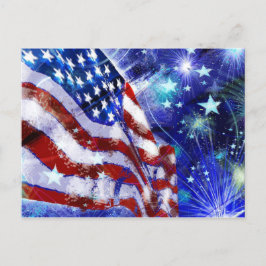 Amerikana Modern vlag Elegant Red Blue Briefkaart