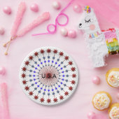 Amerikana, Red White en Blue met sterren Papieren Bordje (Feest)