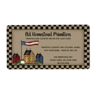 Amerikana Saltbox Primitief Land Rustic Etiket