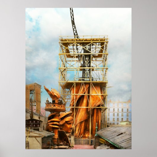 Amerikana - Vrijheidsbeeld - Halfgekleed 1883 Poster (Voorkant)