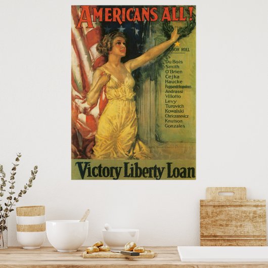 Amerikanen Al 1919 ~door Howard Chandler Christy W Poster (Keuken)