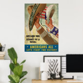 Amerikanen allemaal vechten voor overwinning poster (Thuiskantoor)