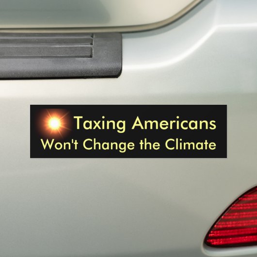 Amerikanen belasten verandert het klimaat niet bumpersticker (Op auto)