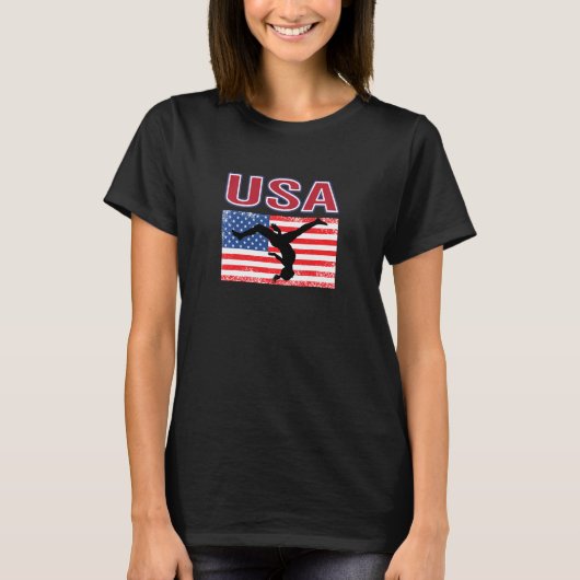 Amerikanen houden van gymnastiek tijdens de zomers t-shirt (Voorkant)