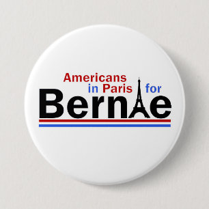 Amerikanen in Parijs voor Bernie Ronde Button 7,6 Cm