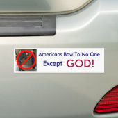 Amerikanen komen bij niemand bumpersticker (Op auto)