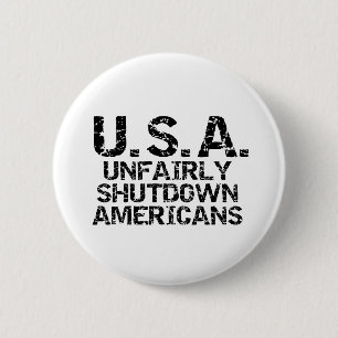 Amerikanen onterecht gesloten ronde button 5,7 cm