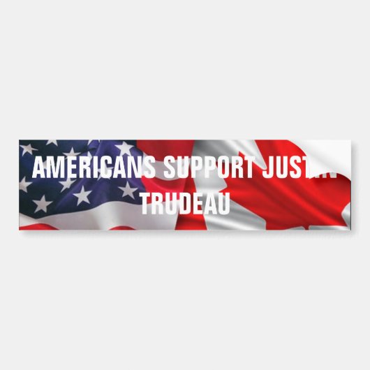 Amerikanen steunen Justin Trudeau Bumpersticker (Voorkant)