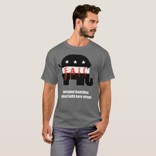 amerikanen tegen helth kare refrom t-shirt (Voorkant volledig)