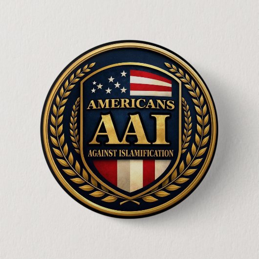 Amerikanen Tegen Islamisering Knop Ronde Button 5,7 Cm (Voorkant)