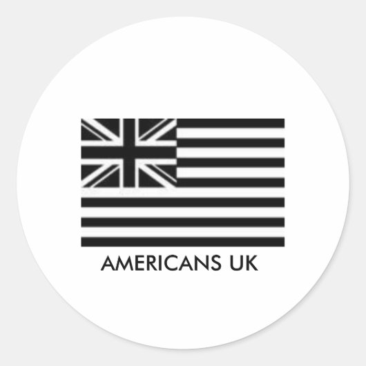 AMERIKANEN UK DECAL RONDE STICKER (Voorkant)