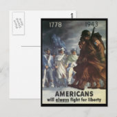 Amerikanen vechten tegen Tweede Wereldoorlog Briefkaart (Voorkant / Achterkant)