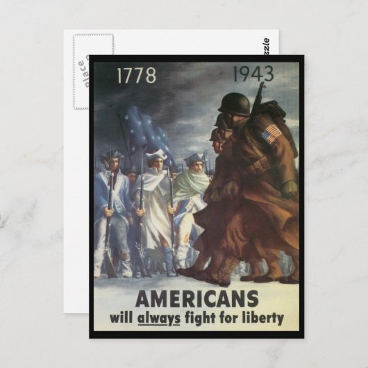 Amerikanen vechten tegen Tweede Wereldoorlog Briefkaart (Voorkant / Achterkant)