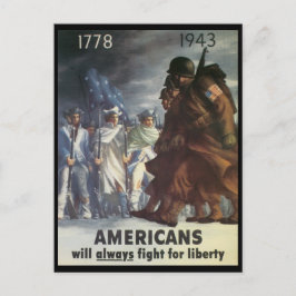 Amerikanen vechten tegen Tweede Wereldoorlog Briefkaart