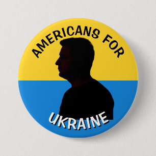 Amerikanen voor Oekraïne   Zelensky-ondersteuning Ronde Button 7,6 Cm