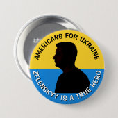 Amerikanen voor Oekraïne | Zelensky-ondersteuning Ronde Button 7,6 Cm (Voorkant /achterkant)