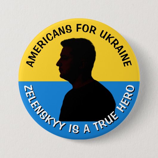 Amerikanen voor Oekraïne | Zelensky-ondersteuning Ronde Button 7,6 Cm (Voorkant)