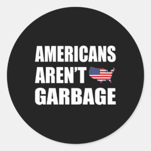 Amerikanen zijn geen vuilnis Trump 2024 T-shirt Tr Ronde Sticker