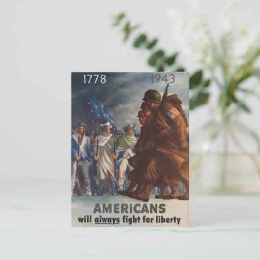Amerikanen zullen altijd vechten voor vrijheid 177 briefkaart (Staand voorkant)
