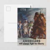 Amerikanen zullen altijd vechten voor vrijheid 177 briefkaart (Voorkant / Achterkant)