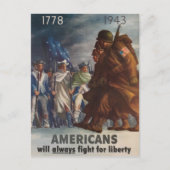 Amerikanen zullen altijd vechten voor vrijheid 177 briefkaart (Voorkant)