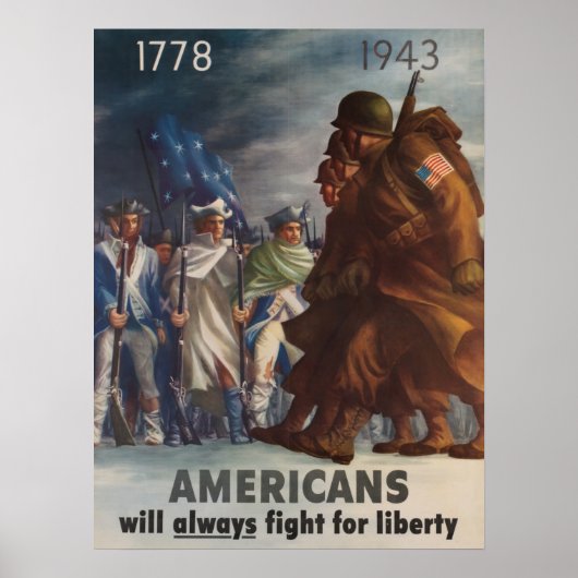 Amerikanen zullen altijd vechten voor vrijheid 177 poster (Voorkant)