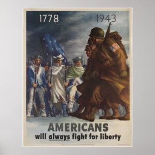 Amerikanen zullen altijd vechten voor vrijheid poster