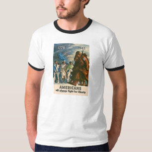 Amerikanen zullen altijd vechten voor vrijheid WWI T-shirt