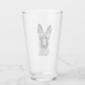 Amerikanisches Pint mit Deutschem Schäferhund  Glas (Achterkant)