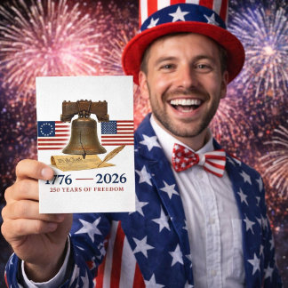 Amerika's 250 jaar vrijheid jubileum kaart