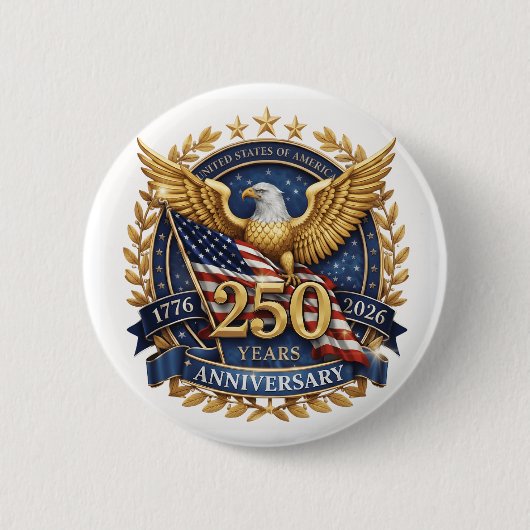 Amerika's 250-jarig jubileum ronde button 5,7 cm (Voorkant)