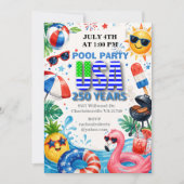Amerika's 250 Zomerpoolfeest 4 juli  Kaart (Voorkant)