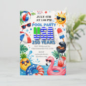 Amerika's 250 Zomerpoolfeest 4 juli  Kaart (Staand voorkant)