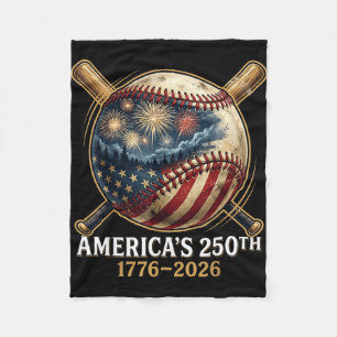 Amerika's 250e honkbal Amerikaanse vlag patriottis Fleece Deken