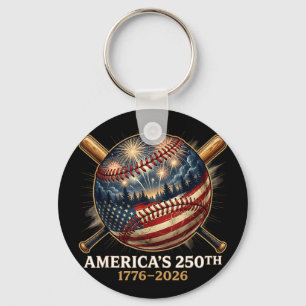 Amerika's 250e honkbal Amerikaanse vlag patriottis Sleutelhanger