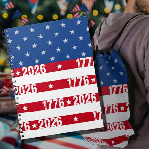 Amerika's 250e Stars & Stripes 1776 2026  Notitieboek