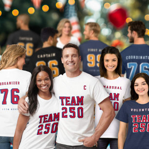 Amerika's 250e Team 250 Evenement Naam Feest Jerse T-shirt