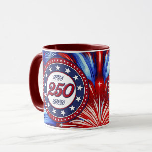 Amerika's 250e Verjaardag 1776-2026 Grafisch Vuurw Mok