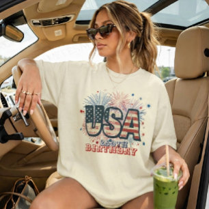 Amerika's 250e Verjaardag 1776-2026 Grafisch Vuurw T-shirt