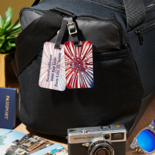 Amerika's 250e Verjaardag 1776-2026 RWB-Vuurwerk Bagagelabel